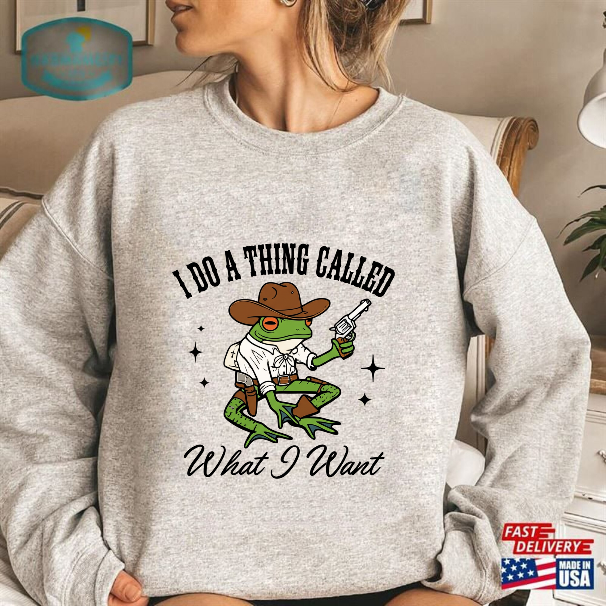 What I Want Frog Cowboy Sweatshirt